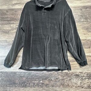 ME Sport Black Casual Polo Shirt with Long Sleeves